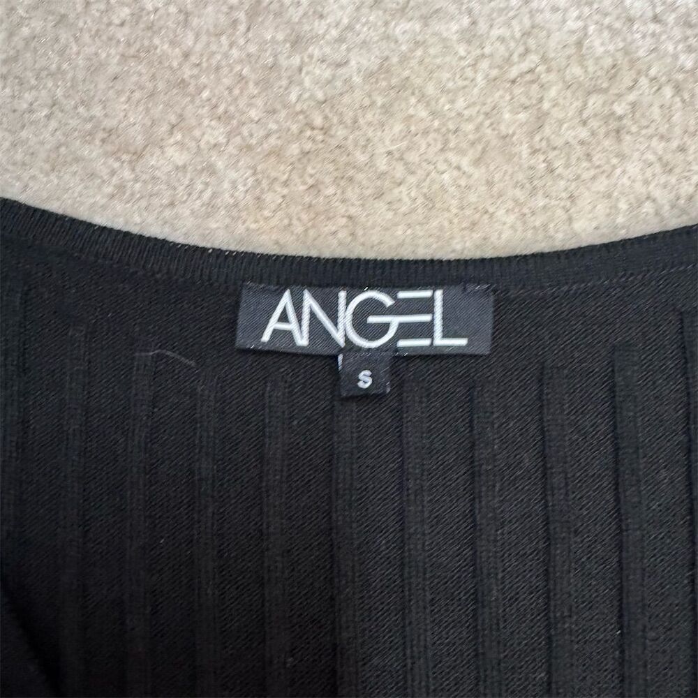 EUC Angel Women's V-Neck Ribbed Two-Tone Sweater Multicolor Size S - Picture 4 of 5